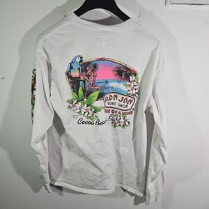 2000's Ron Jon Surf Shop Cocoa Beach White Graphic Long Sleeve Shirt!